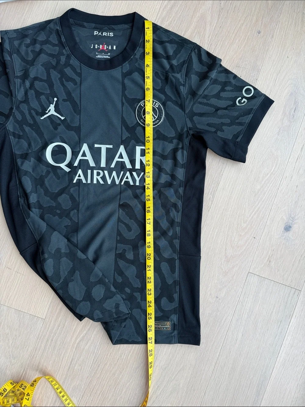 Jordan Paris Saint Germain Soccer Jersey in Black with Gray Accents